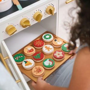 Cuttable Christmas Cookie Play Set – Red/Green/Gold | Play Food & Accessories Kids Play Food & Accessories