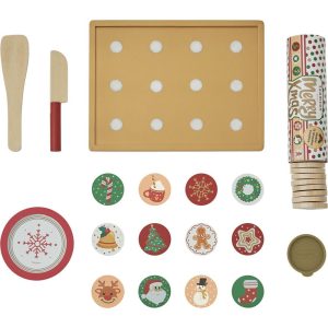 Cuttable Christmas Cookie Play Set – Red/Green/Gold | Play Food & Accessories Kids Play Food & Accessories