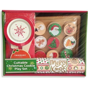 Cuttable Christmas Cookie Play Set – Red/Green/Gold | Play Food & Accessories Kids Play Food & Accessories