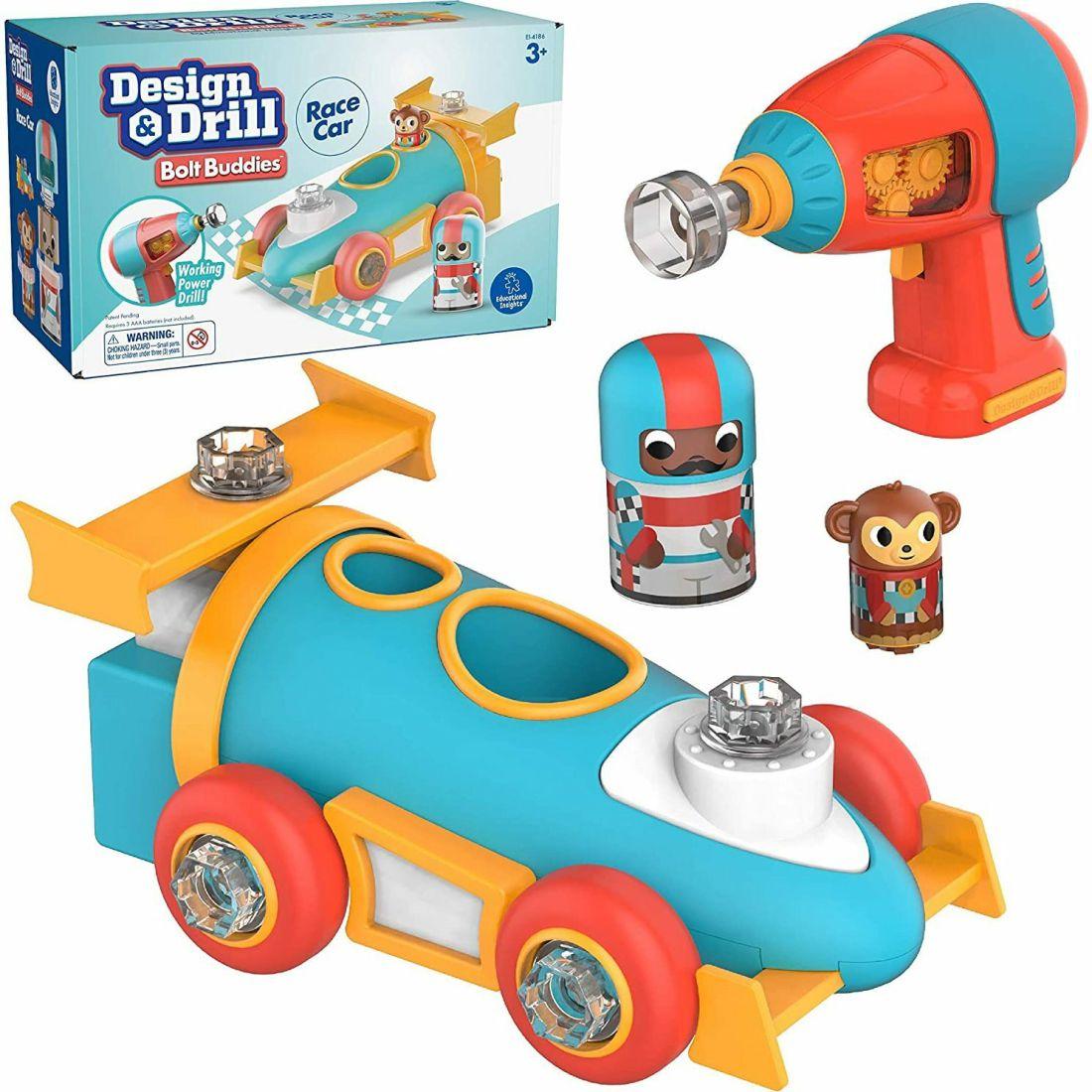 Design & Drill® Bolt Buddies™ Race Car | Educational Toys Educational Toys Educational Toys