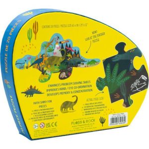 Dino 20Pc "Dinosaur" Shaped Jigsaw | Puzzles Imaginative Learning Multi