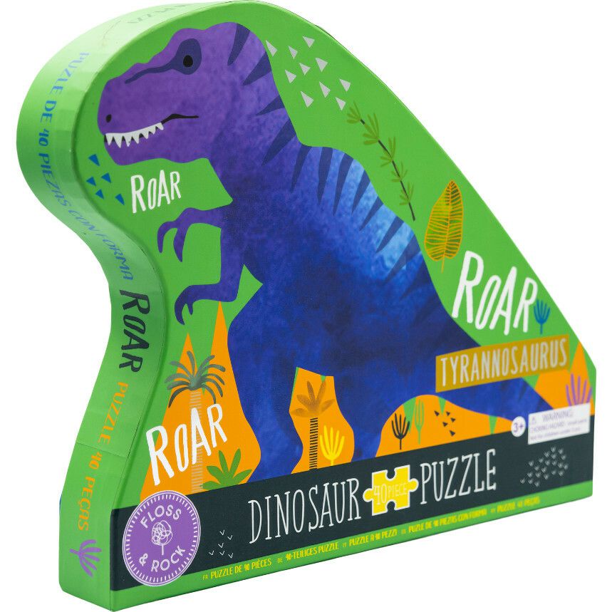 Dino 40Pc "Dinosaur" Shaped Jigsaw | Puzzles Imaginative Learning Multi