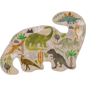 Dinosaur Dino Shaped 80-Piece Puzzle | Puzzles Imaginative Learning Multi