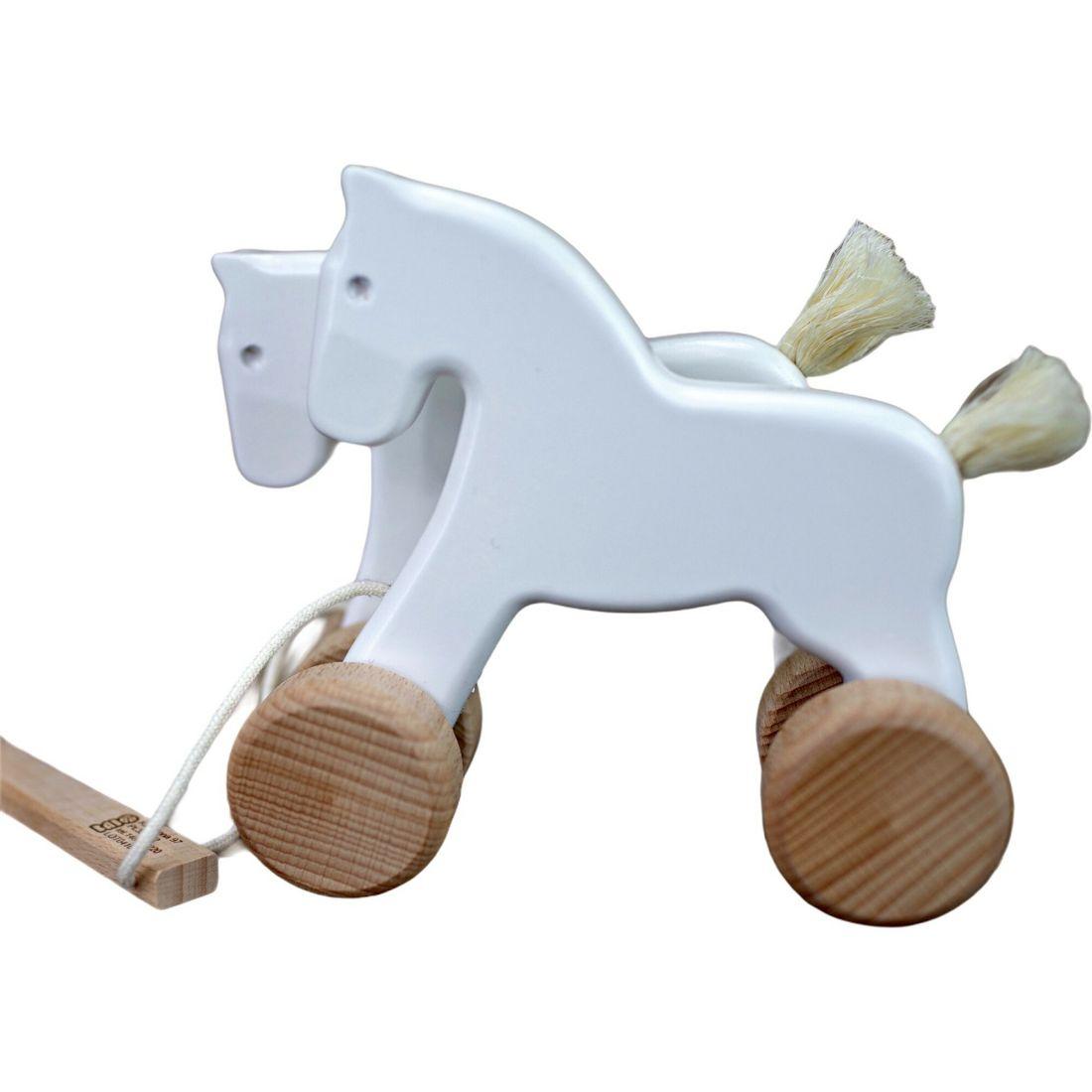 Double Horse Pull Toy, White | Push & Pull Baby & Toddler Push & Pull