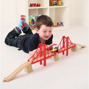 Double Suspension Bridge | Vehicles & Trains Imaginative Learning Red