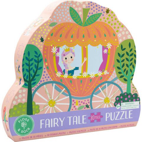 Fairy Tale 80Pc "Horse & Carriage" Shaped Jigsaw | Puzzles Imaginative Learning Multi