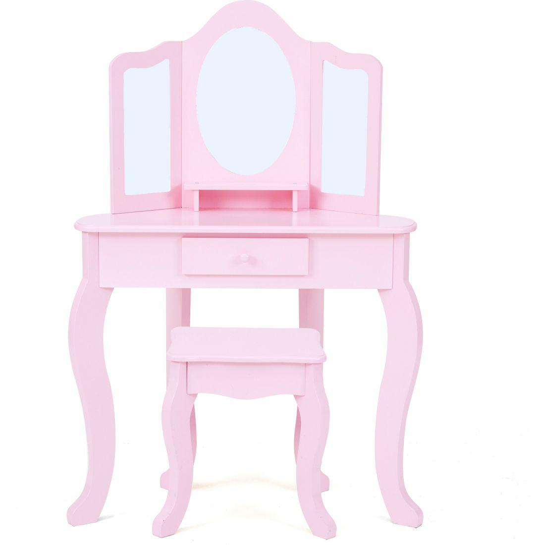 Fantasy Fields By Teamson Kids – Little Lady Alessandra Medium Corner Play Vanity, Pink | Dolls & Doll Accessories Dolls & Doll Accessories Dolls & Doll Accessories