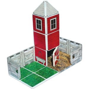 Farmyard Barn Magna-Tiles Structures | STEM Toys Kids Red