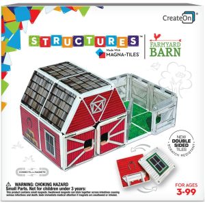 Farmyard Barn Magna-Tiles Structures | STEM Toys Kids Red