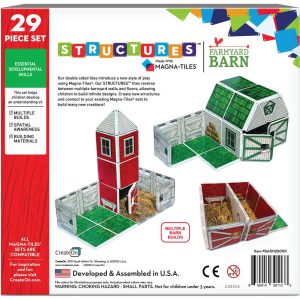 Farmyard Barn Magna-Tiles Structures | STEM Toys Kids Red