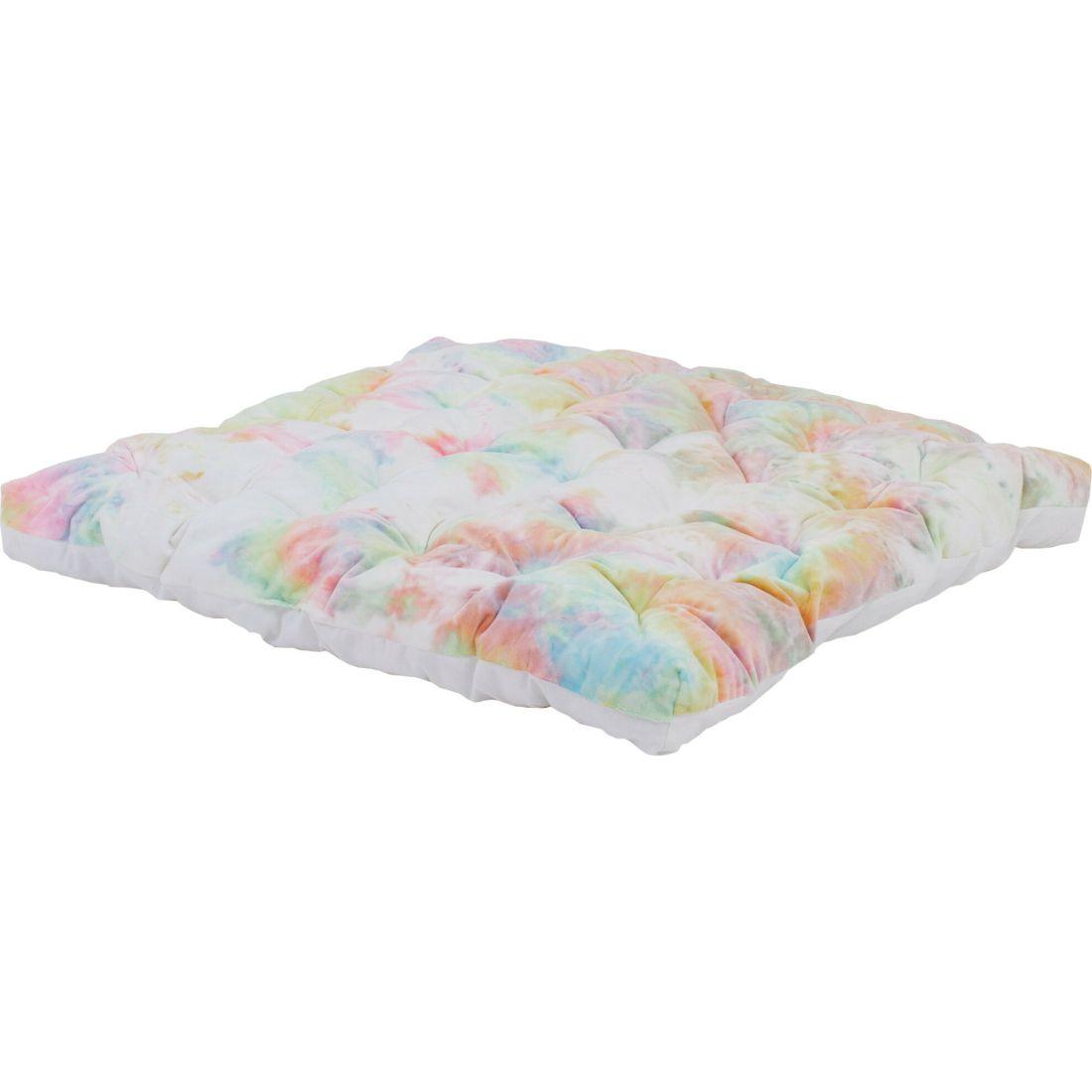 Faux Fur Padded Play Mattress, Rainbow Tie-Dye | Activity Gyms & Playmats Activity Gyms & Playmats Activity Gyms & Playmats