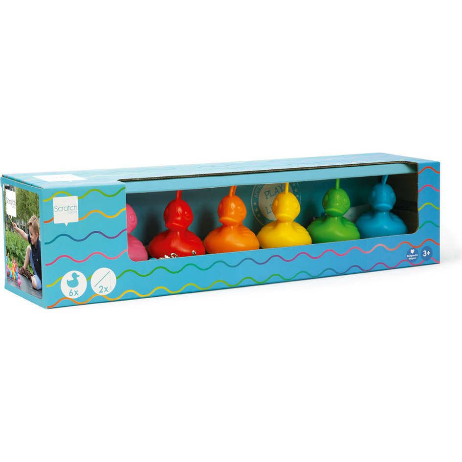 Fishing Ducks Set ‘Rainbow’6 Ducks + 2 Rods | Games Games Games