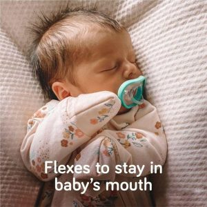 Flexy Pacifier, Sage & White 4Pk Count | Teethers & Rattles Baby & Toddler Green