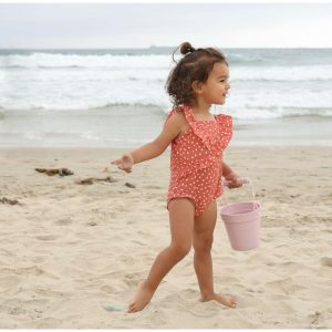 Food-Grade Silicone Beach Bucket Set, Pink | Water Toys Outdoor Pink