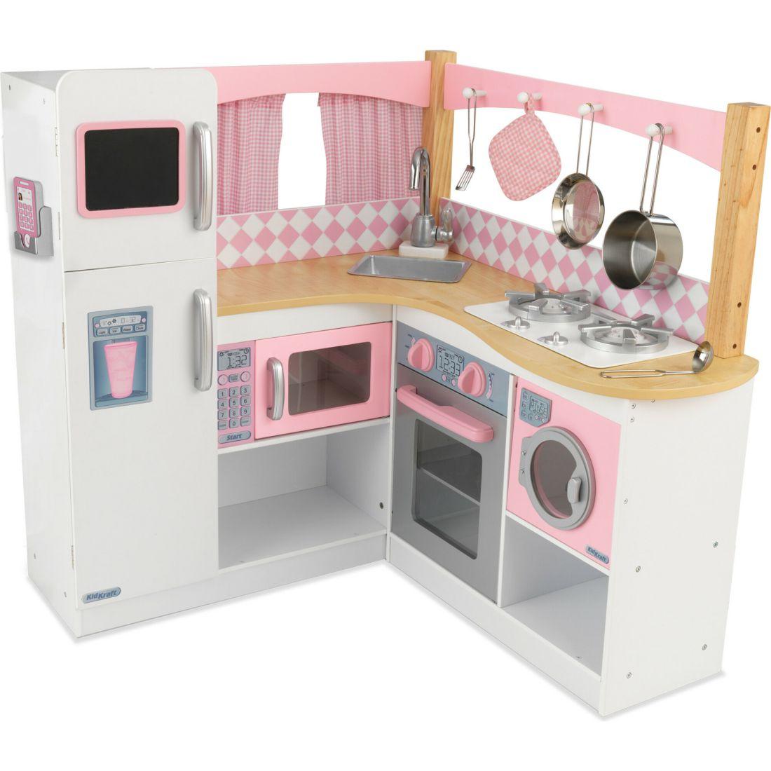 Grand Gourmet Corner Play Kitchen | Play Kitchens Kids Pink