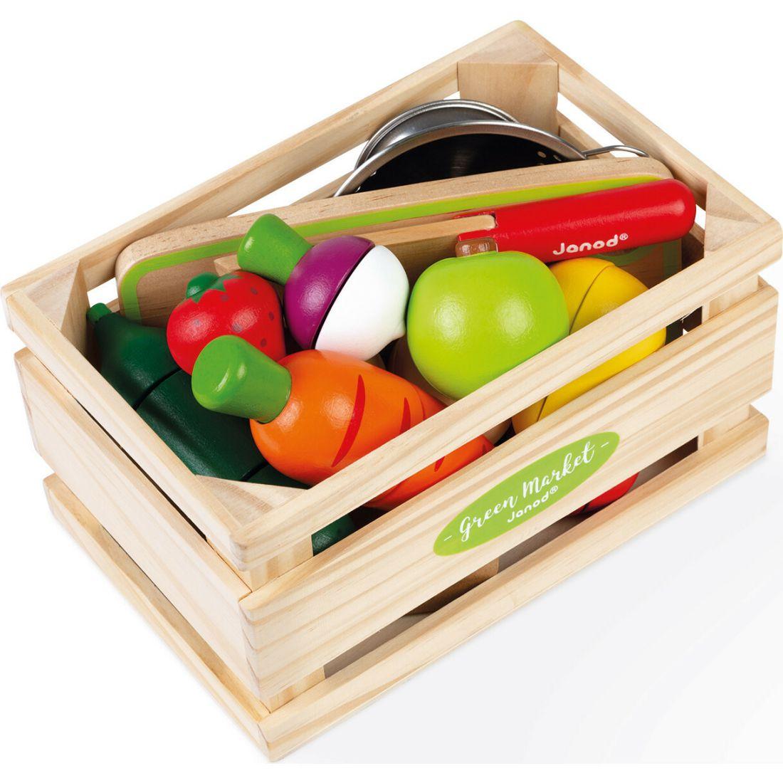 Green Market Fruits & Vegetables Maxi Set | Play Food & Accessories Kids Multi