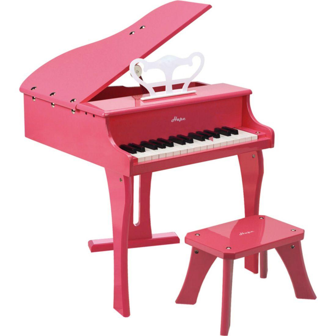 Happy 30 Key Grand Piano With Bench In Pink | Musical Kids Multi