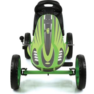 Hauck Speedster Pedal Go Kart (Green) 10 Inch Eva Wheels, Sporty Steering Wheel | Yard & Lawn Games Outdoor Yard & Lawn Games