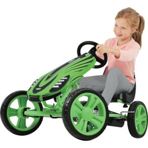 Hauck Speedster Pedal Go Kart (Green) 10 Inch Eva Wheels, Sporty Steering Wheel | Yard & Lawn Games Outdoor Yard & Lawn Games