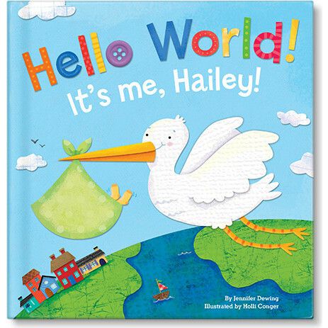 Hello World! Personalized Baby Book, Blue | Books Books Blue