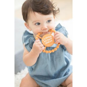 I Laugh At Dad Jokes Teether | Teethers & Rattles Baby & Toddler Orange