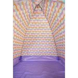 Indoor/Outdoor Camping Play Tent, Happy Daisy Stripes | Yard & Lawn Games Outdoor Purple