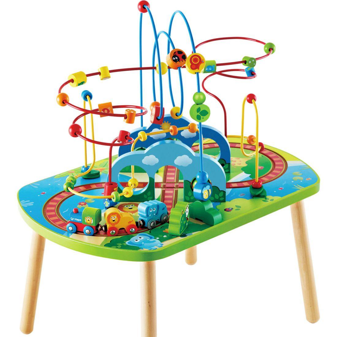 Jungle Adventure Wooden Bead Maze & Railway Track Play Table | Activity Tables Activity Tables Activity Tables