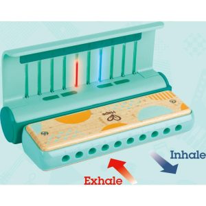 Kids Harmonica In Teal W/ Usb Charging Capabilities | Musical Kids Multi