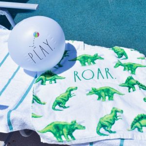 Kids Poncho And Beach Ball Combo, Roar | Water Toys Outdoor Multi