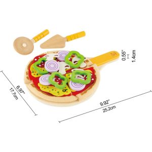 Kitchen Homemade Pizza Food Wooden Playset, 33 Pieces | Play Food & Accessories Kids Multi