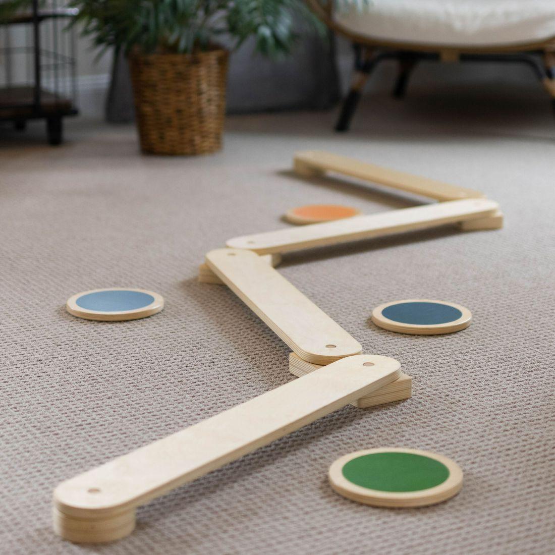 Learn ‘N Balance Set With 4 Stepping Stones, Natural | Play Room Kids Natural