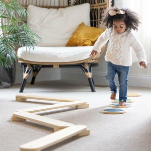 Learn ‘N Balance Set With 4 Stepping Stones, Natural | Play Room Kids Natural