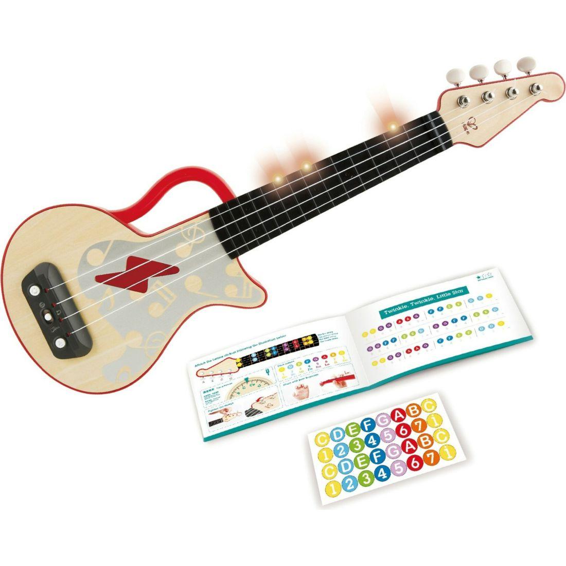 Learn With Lights Toddler Electronic Ukulele In Red | Musical Kids Multi