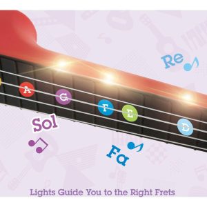 Learn With Lights Toddler Electronic Ukulele In Red | Musical Kids Multi