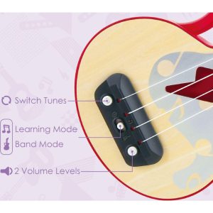 Learn With Lights Toddler Electronic Ukulele In Red | Musical Kids Multi