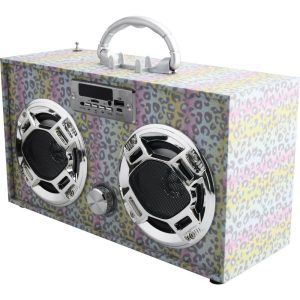 Leopard Glitter Bluetooth Boombox | Tech Toys Kids Prints