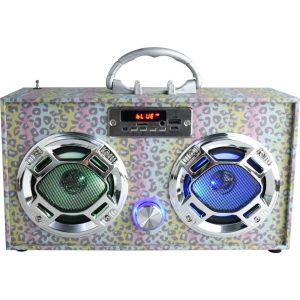 Leopard Glitter Bluetooth Boombox | Tech Toys Kids Prints