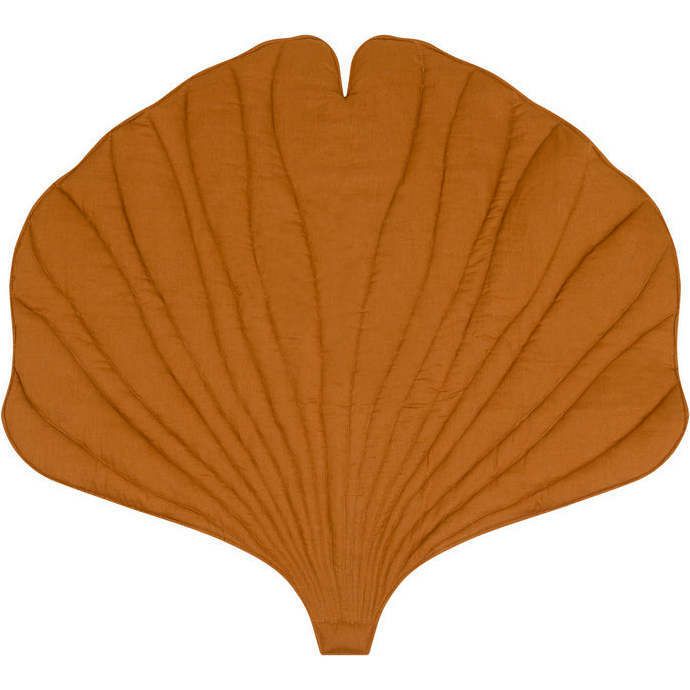 Linen Ginkgo Leaf Play Mat, Caramel | Activity Gyms & Playmats Activity Gyms & Playmats Activity Gyms & Playmats