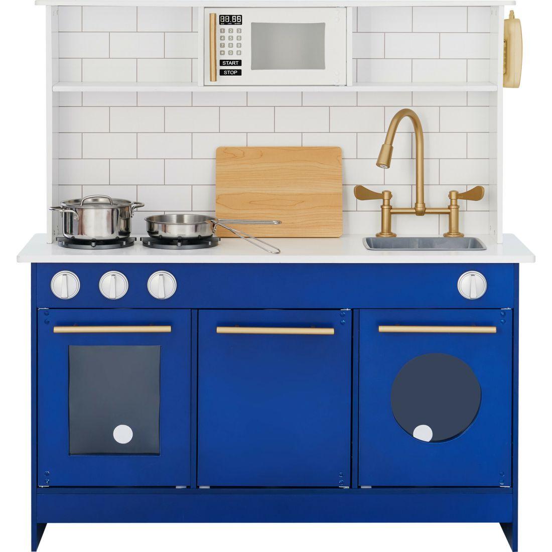 Little Chef Berlin Modern Play Kitchen | Play Kitchens Kids Blue