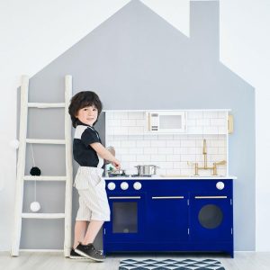 Little Chef Berlin Modern Play Kitchen | Play Kitchens Kids Blue