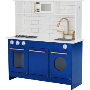 Little Chef Berlin Modern Play Kitchen | Play Kitchens Kids Blue