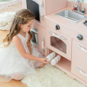 Little Chef Fairfield Retro Play Kitchen, Pink/White | Play Kitchens Kids Pink