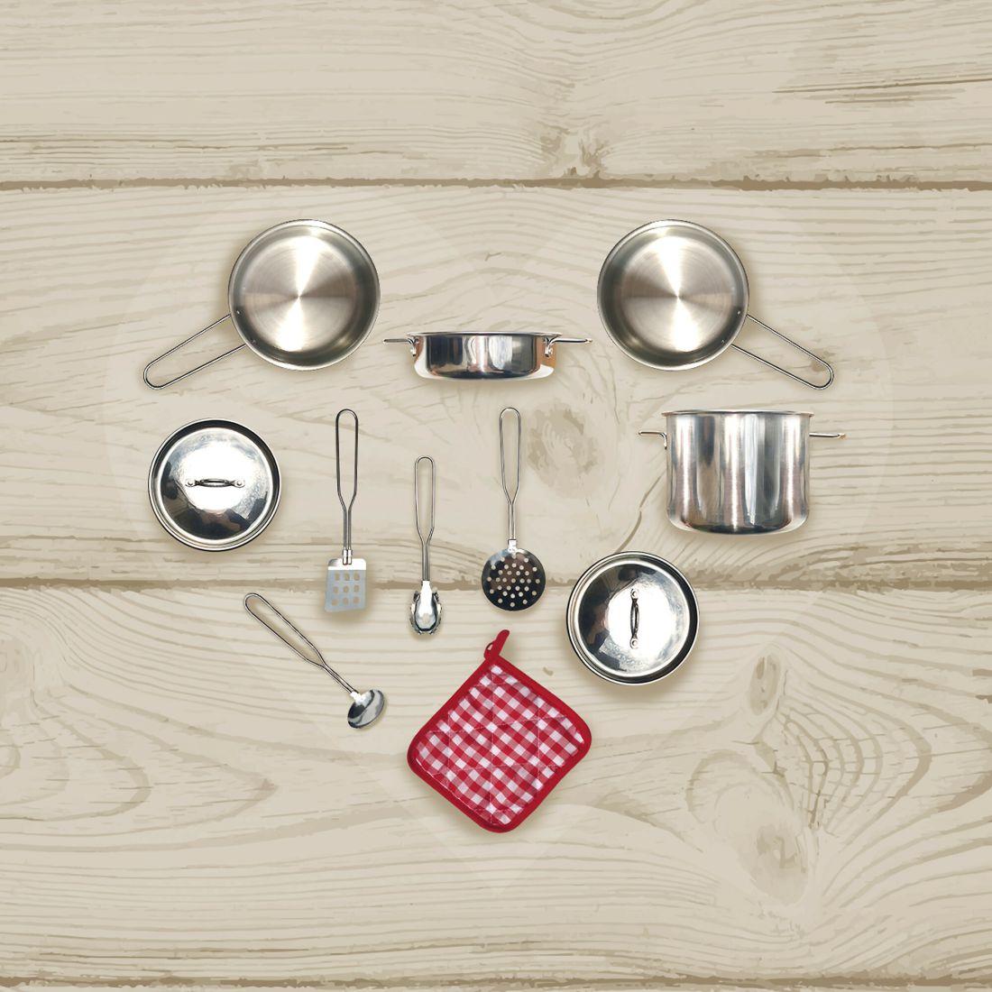 Little Chef Frankfurt Stainless Steel Cooking Accessory Set | Play Food & Accessories Kids Multi