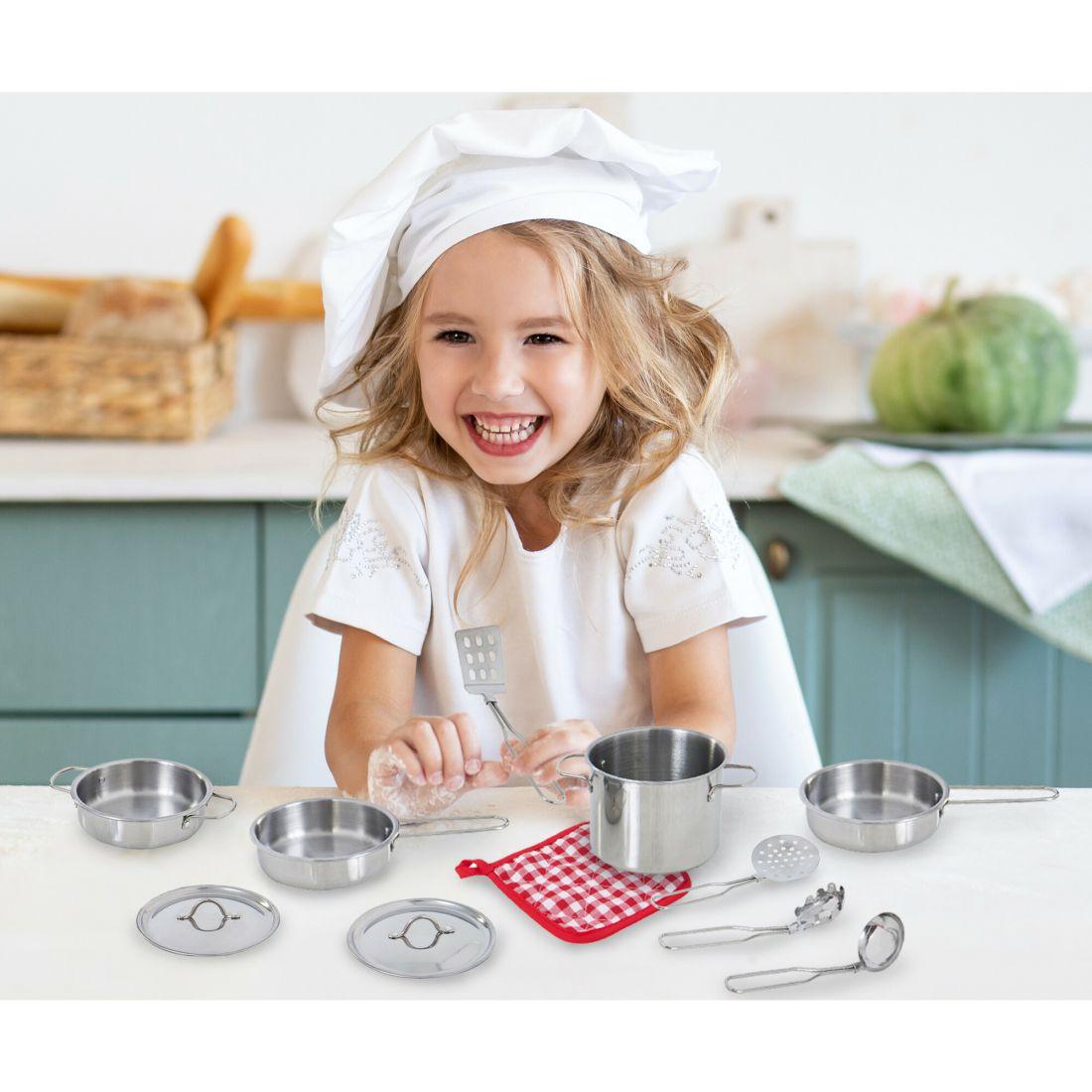 Little Chef Frankfurt Stainless Steel Cooking Accessory Set | Play Food & Accessories Kids Multi