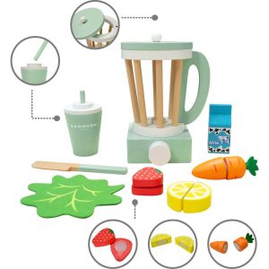 Little Chef Frankfurt Wooden Blender Play Kitchen Accessories, Green | Play Food & Accessories Kids Green