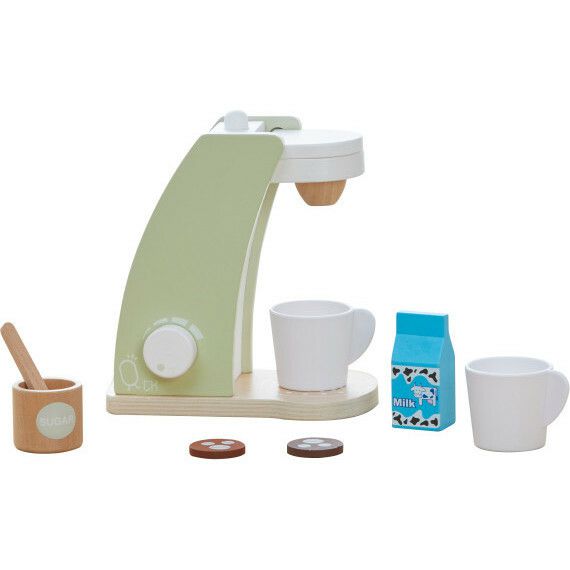 Little Chef Frankfurt Wooden Coffee Machine Accessories, Green | Play Food & Accessories Kids Green