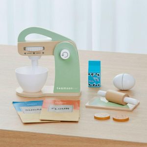 Little Chef Frankfurt Wooden Mixer Play Kitchen Accessories, Green | Play Food & Accessories Kids Green