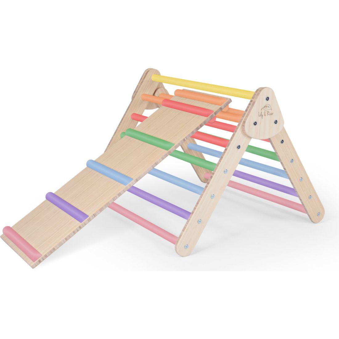 Little Climber With Ladder, Bamboo/Rainbow | Activity Gyms & Playmats Activity Gyms & Playmats Activity Gyms & Playmats