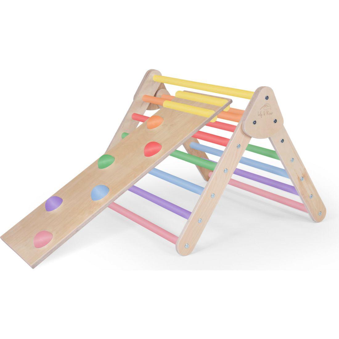 Little Climber With Rockwall, Birch/Rainbow | Activity Gyms & Playmats Activity Gyms & Playmats Activity Gyms & Playmats