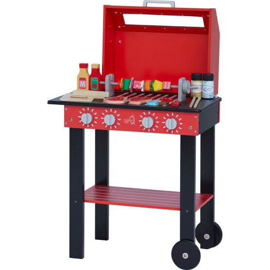 Little Helper Backyard Bbq Play Stand Play Kitchen, Red | Play Kitchens Kids Play Kitchens